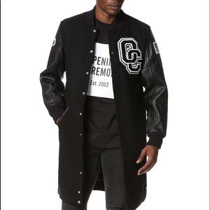 Opening Ceremony Varsity Leather Long Jacket